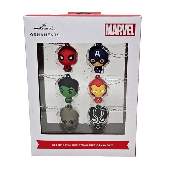 Hallmark Marvel Set of 6 Mini Christmas Tree Ornaments - Picture 1 of 4